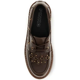 Brown Calf Leather Bos Taurus Platform Loafers