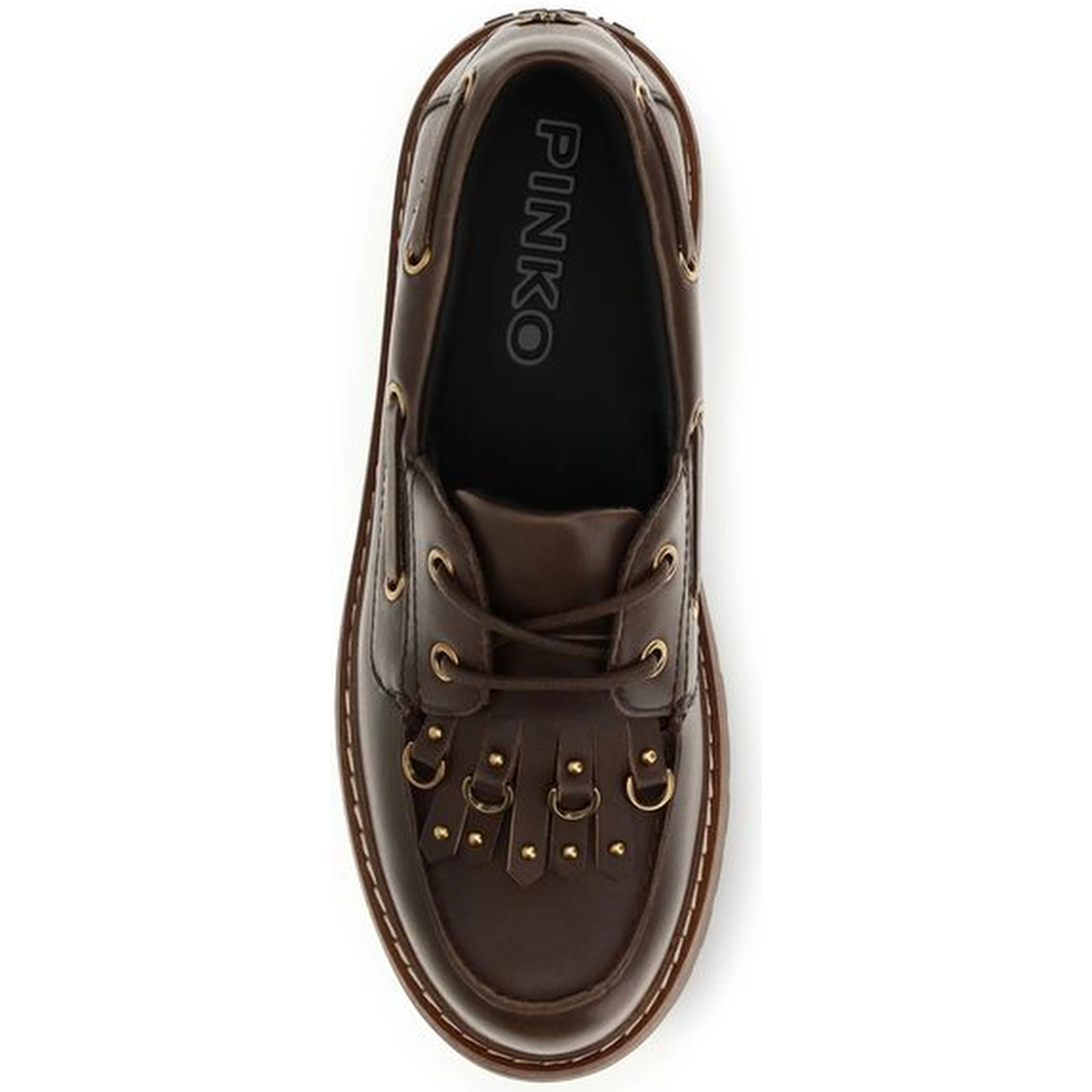 Brown Calf Leather Bos Taurus Platform Loafers