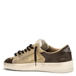 Beige Calf Leather Bos Taurus Sneakers