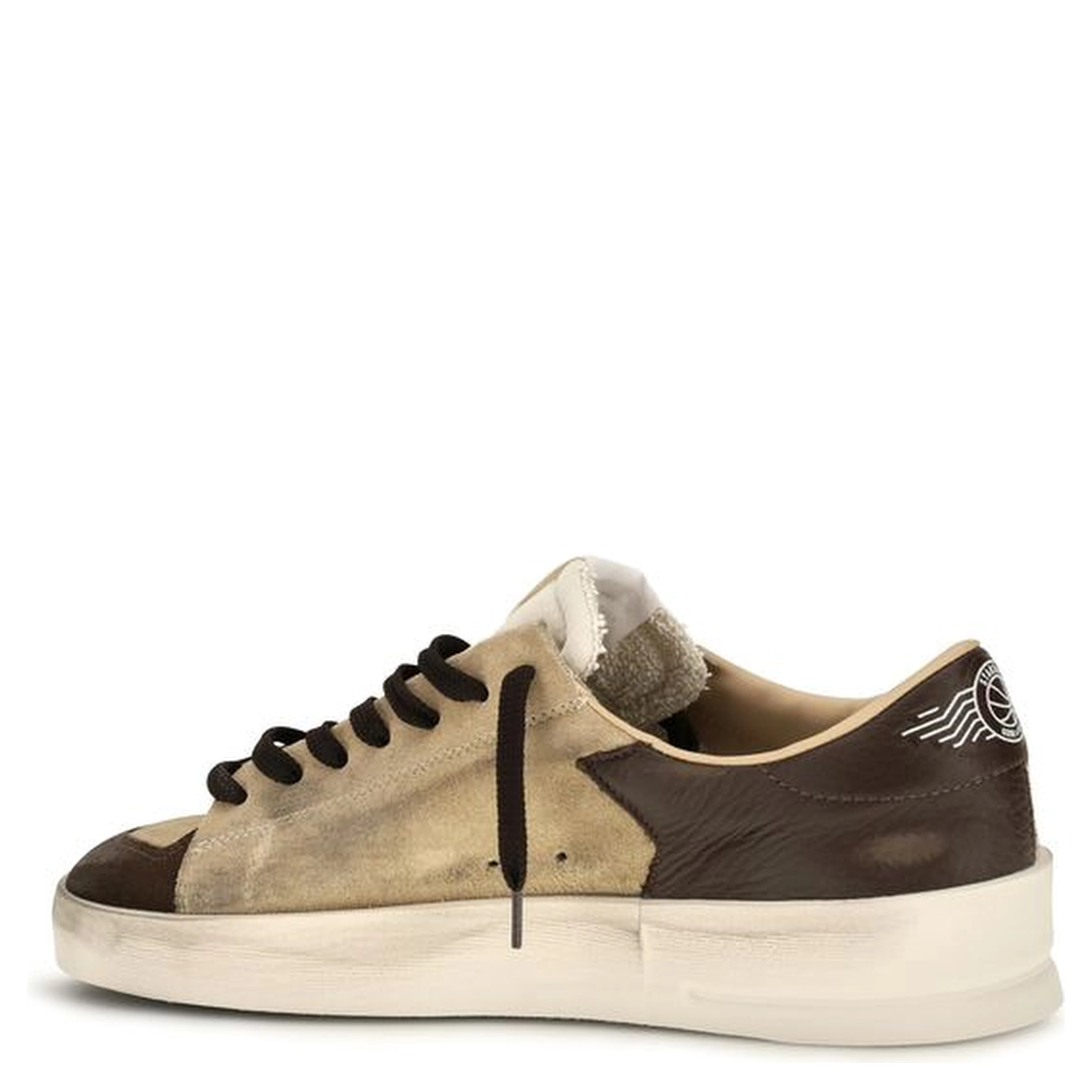Beige Calf Leather Bos Taurus Sneakers