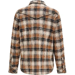 Brown Cotton Pattern Shirt