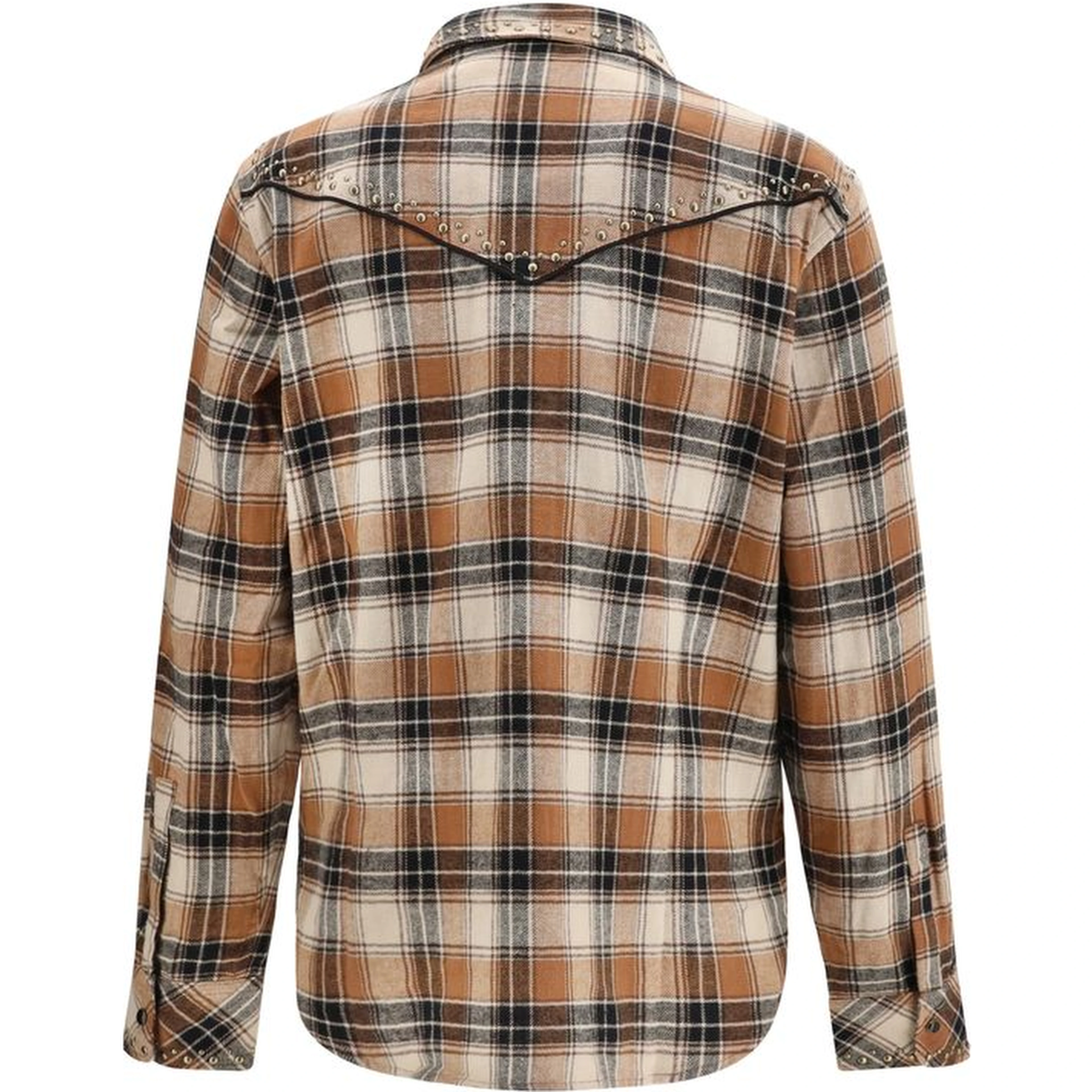 Brown Cotton Pattern Shirt