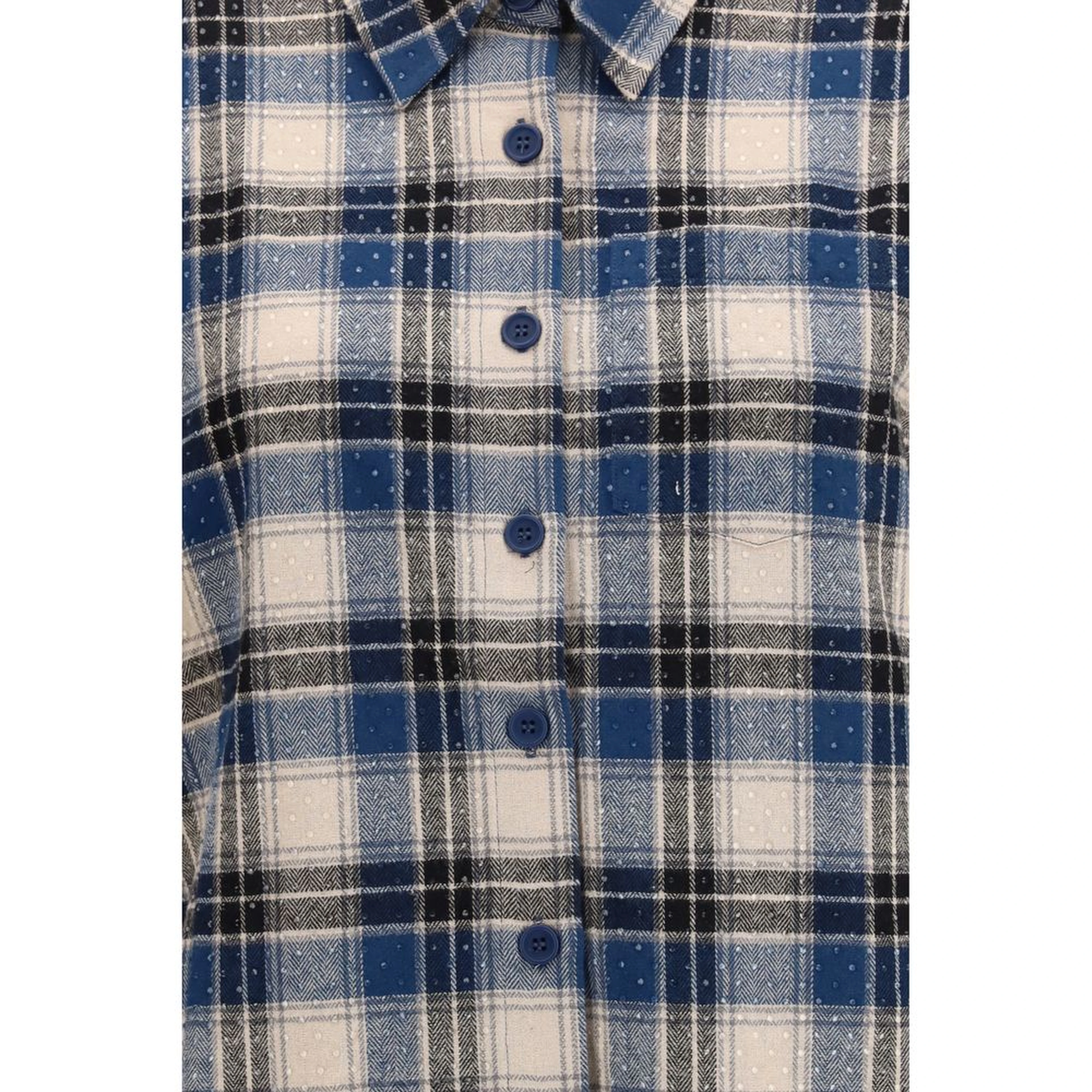 Blue Cotton Pattern Shirt