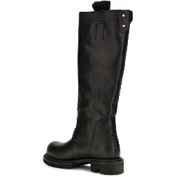 Black Calf Leather Bos Taurus Rain Boots