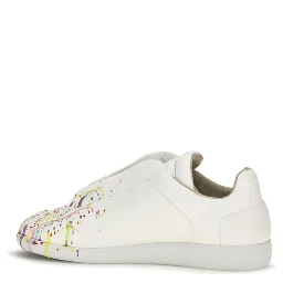 White Calf Leather Bos Taurus Low Top Sneakers