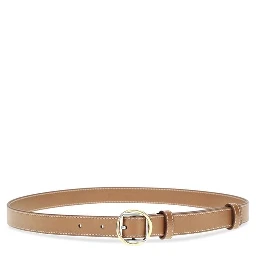 Beige Calf Leather Bos Taurus Thin Belt