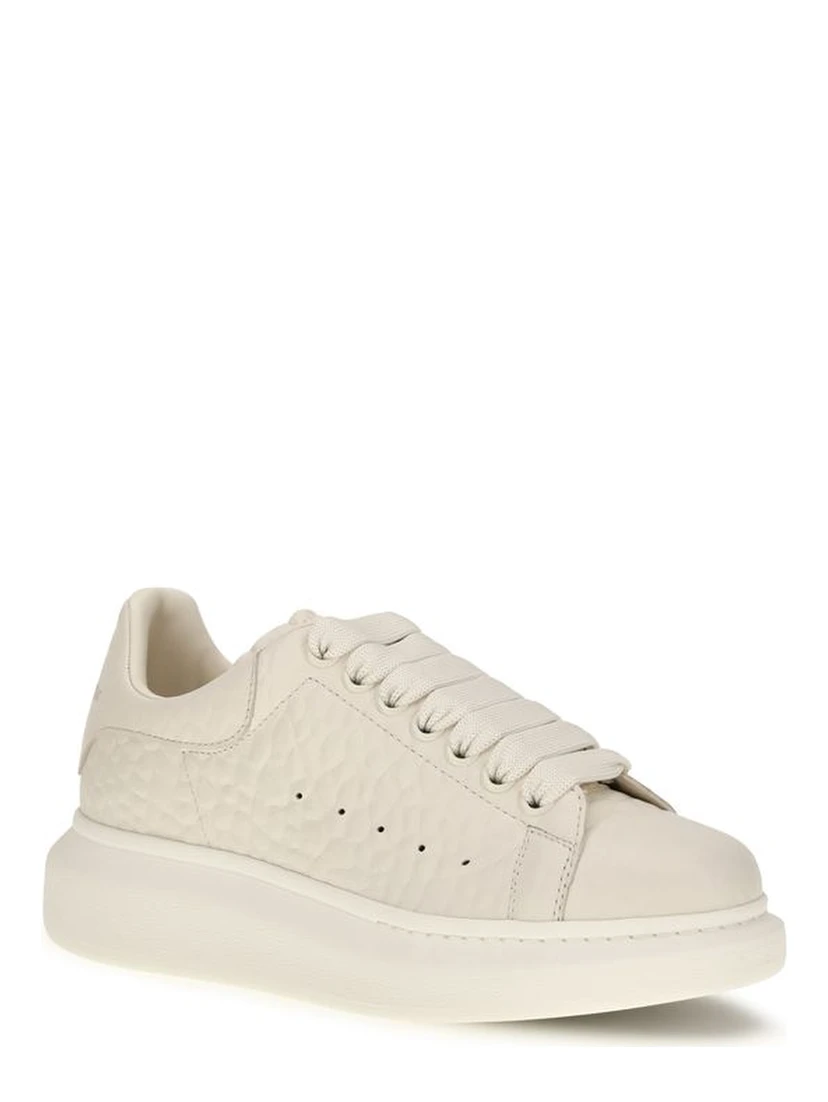 White Calf Leather Bos Taurus Chunky Sneakers