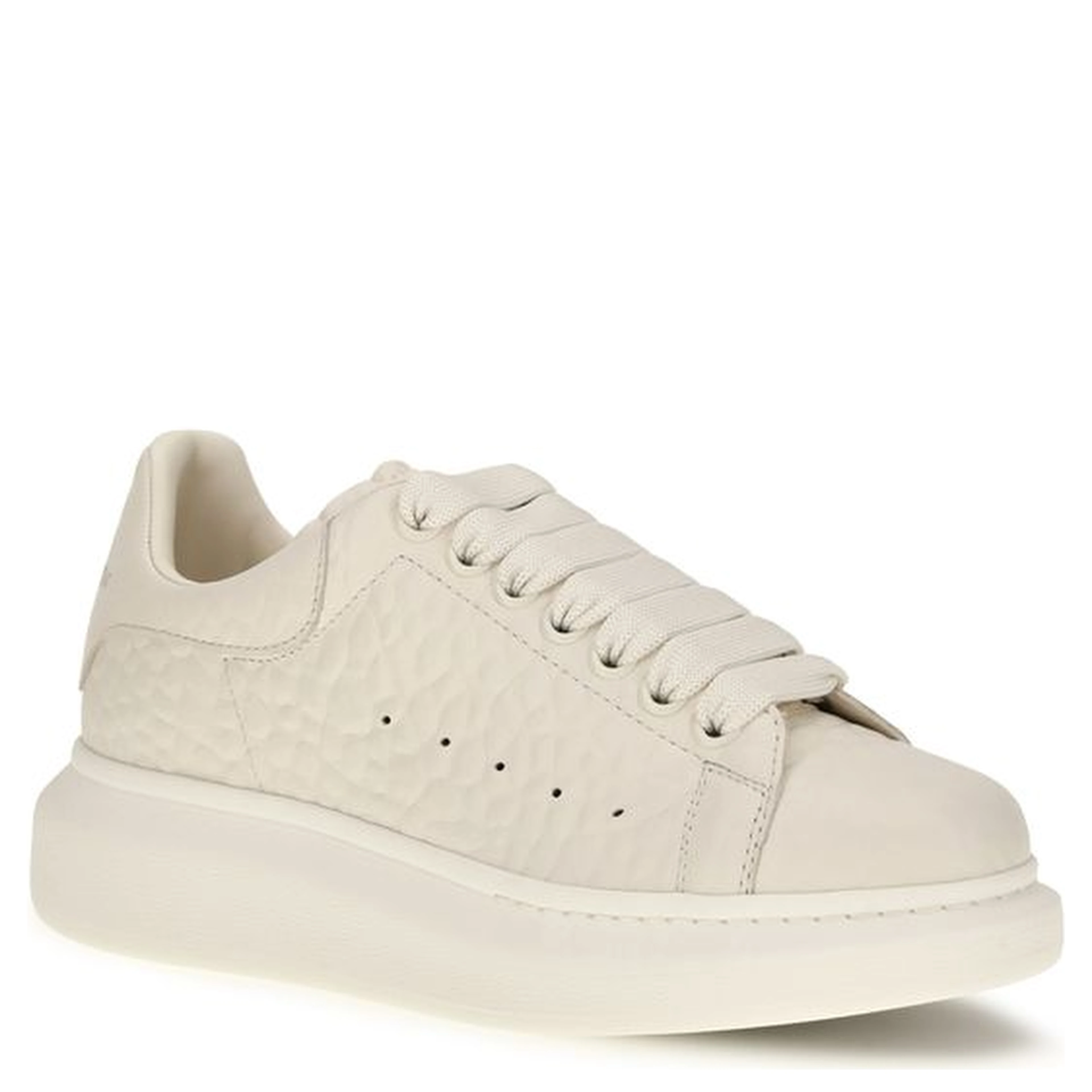 White Calf Leather Bos Taurus Chunky Sneakers