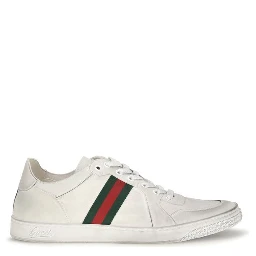 White Calf Leather Bos Taurus Low Top Sneakers
