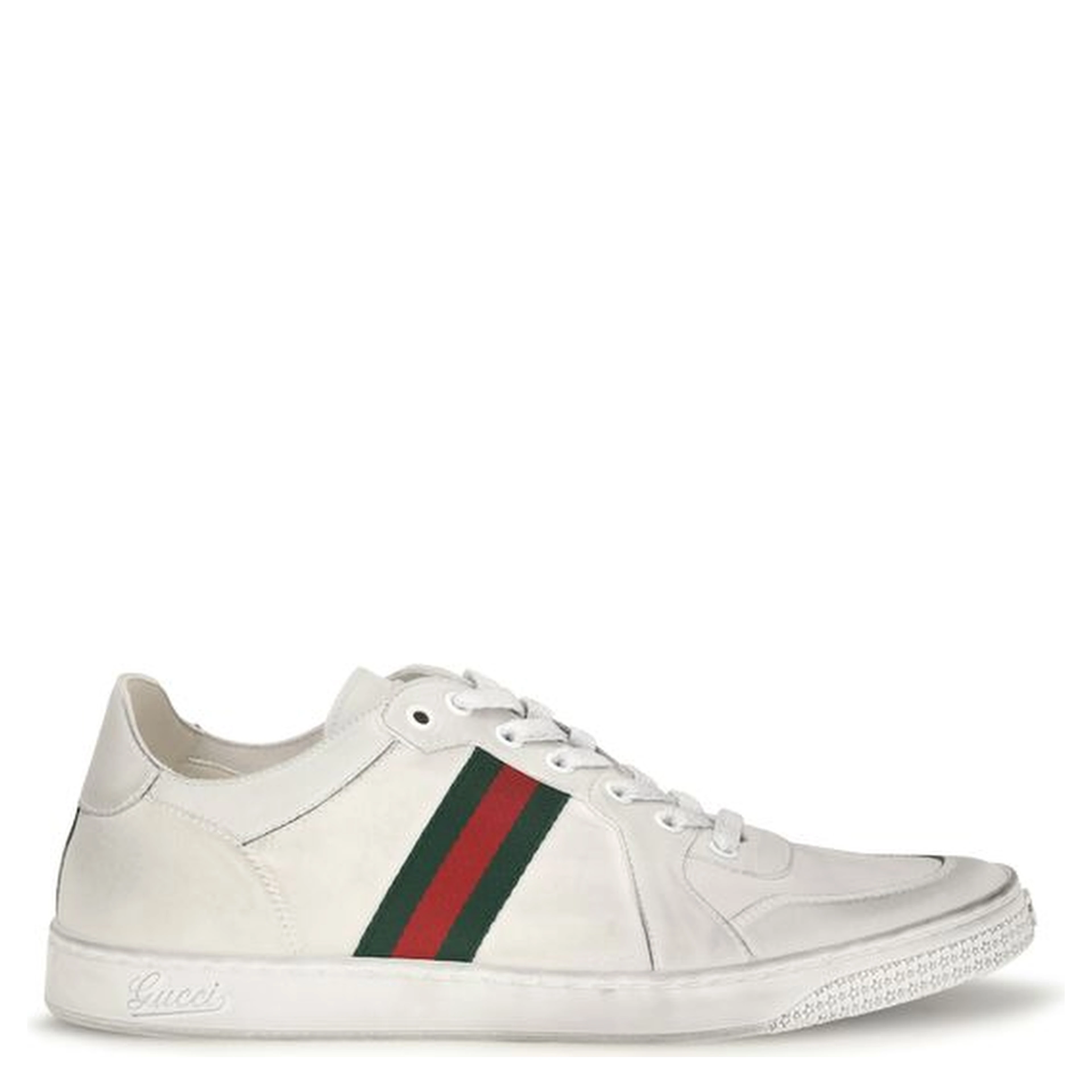 White Calf Leather Bos Taurus Low Top Sneakers