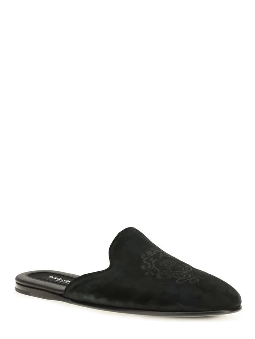 Black Calf Leather Bos Taurus Mules