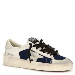 Gray Calf Leather Bos Taurus Low Top Sneakers