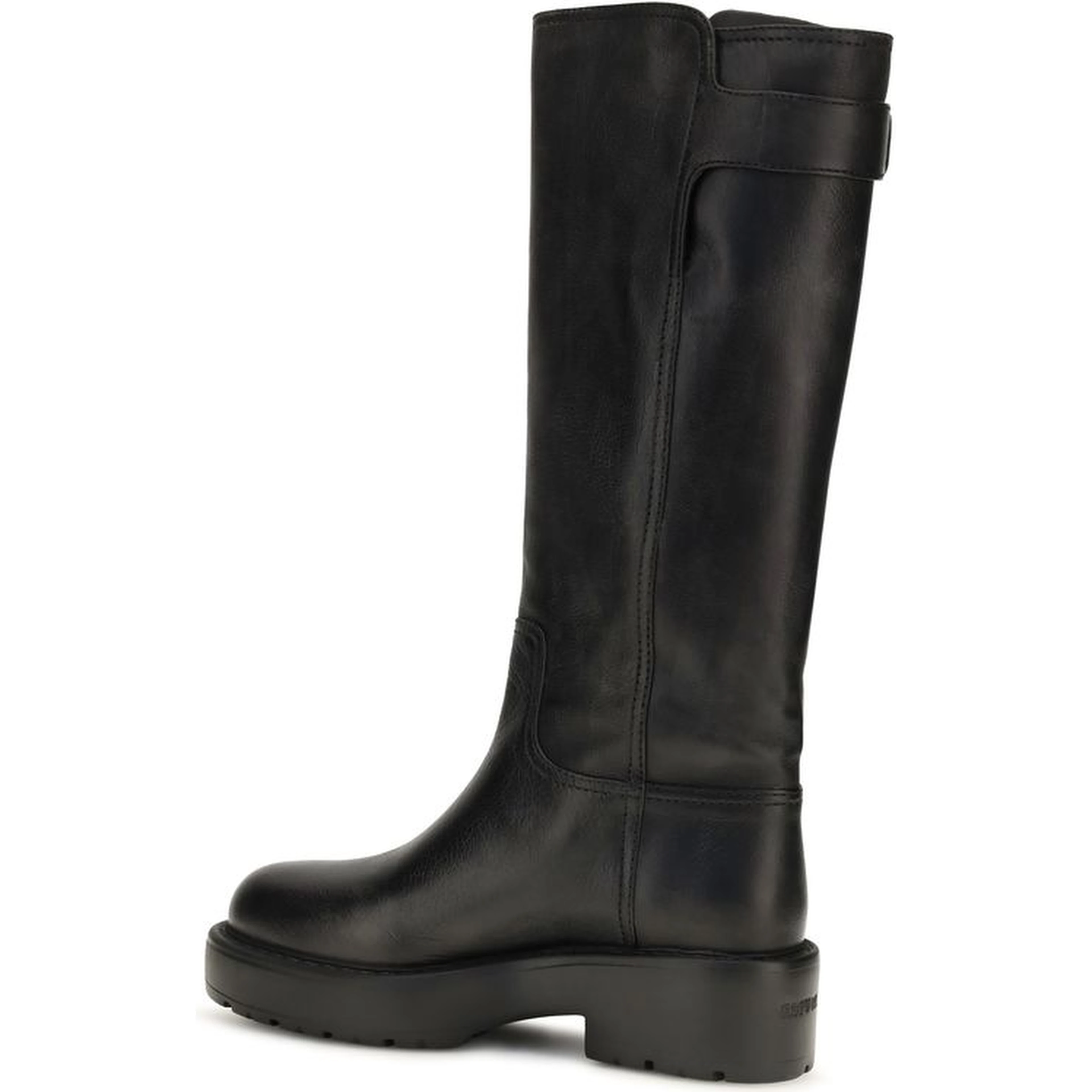 Black Calf Leather Bos Taurus Flat Boots