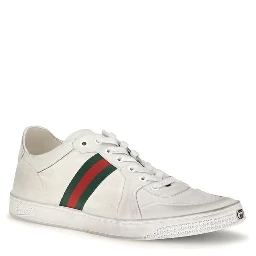 White Calf Leather Bos Taurus Low Top Sneakers