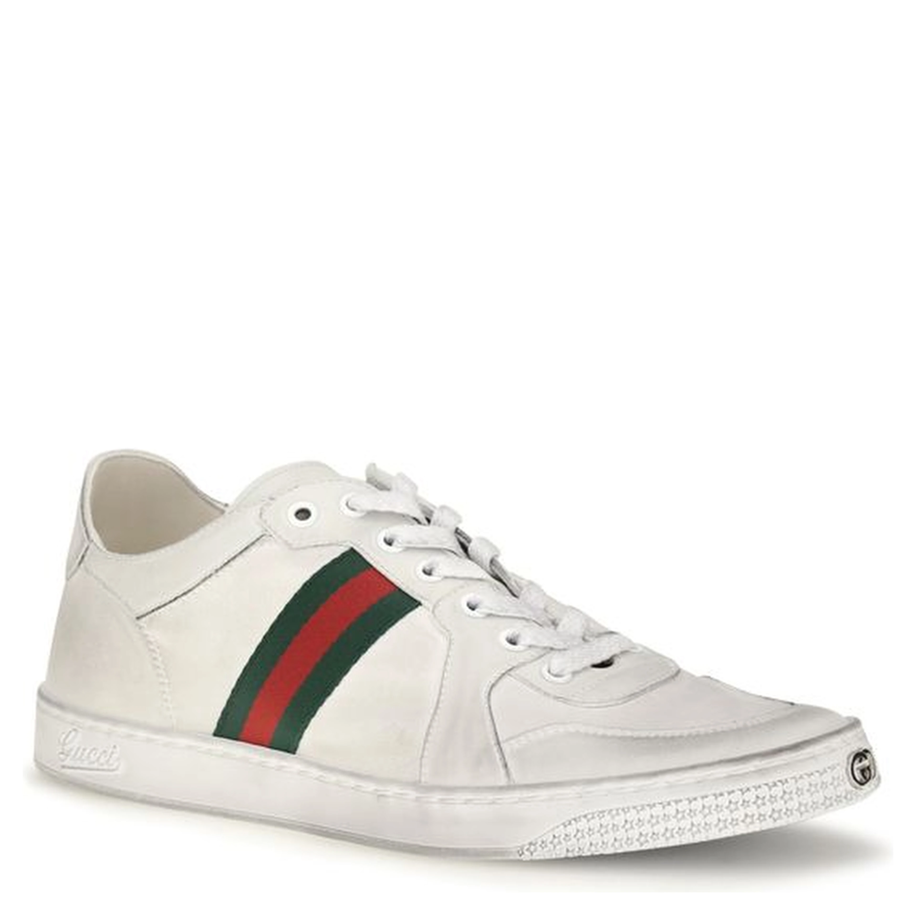 White Calf Leather Bos Taurus Low Top Sneakers