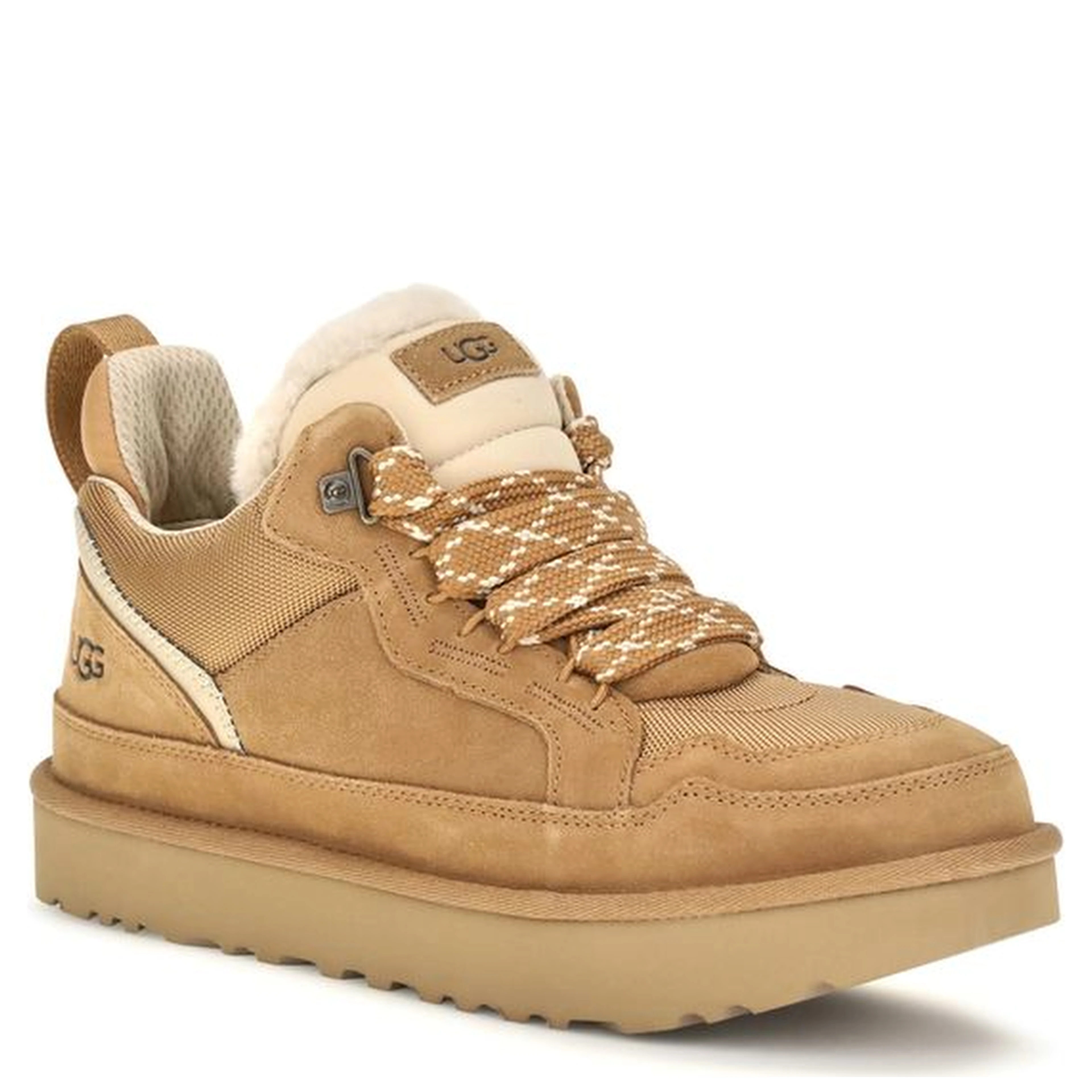 Beige Calf Leather Bos Taurus Chunky Sneakers