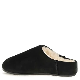 Black Leather Mules