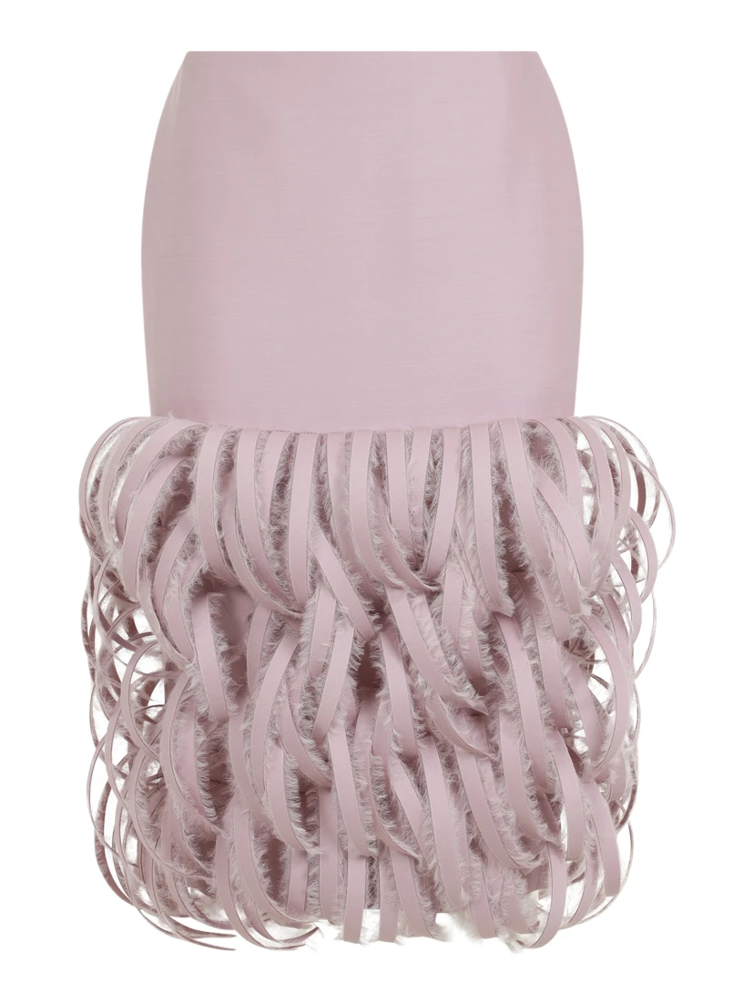 Balenciaga Fluffy Feather Pencil Skirt