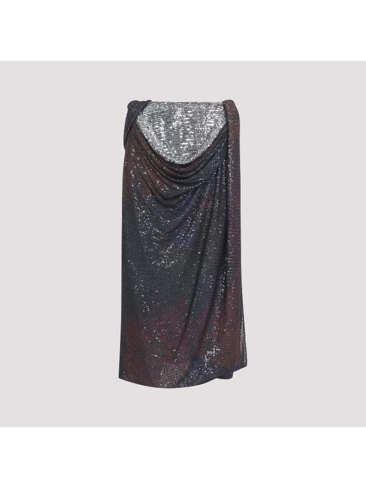 Maison Margiela Sequins Draped Maxi Skirt