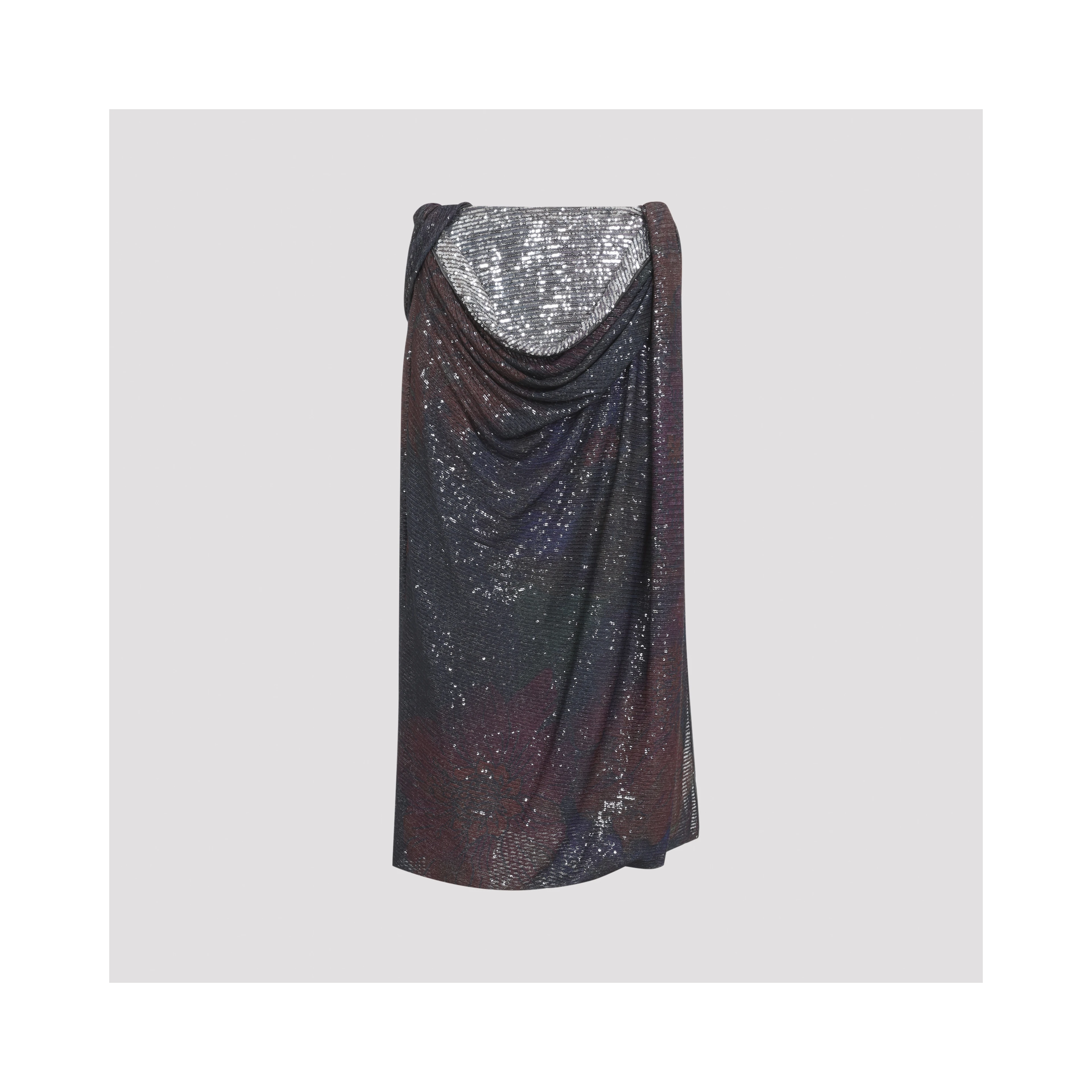Maison Margiela Sequins Draped Maxi Skirt