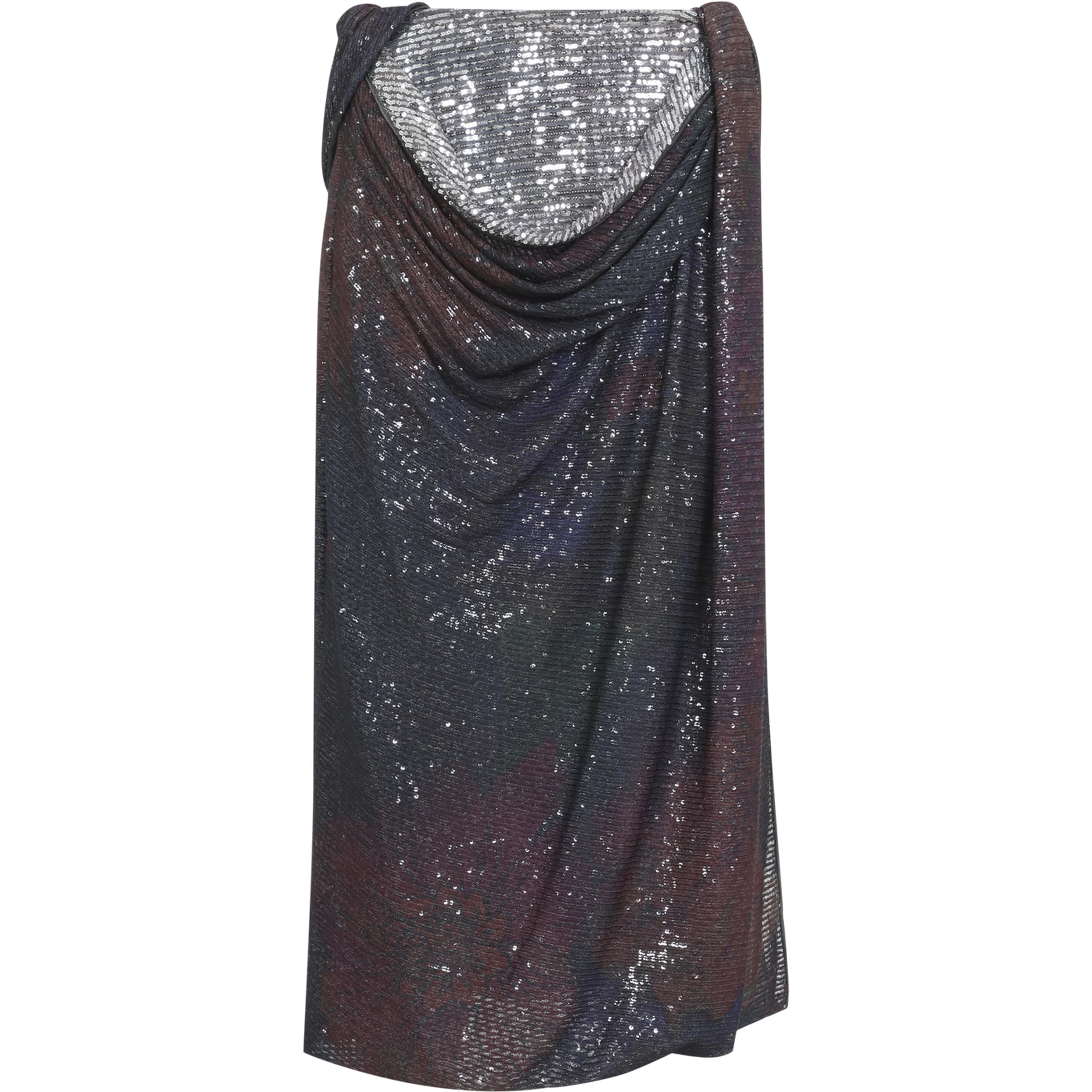 Maison Margiela Sequins Draped Maxi Skirt
