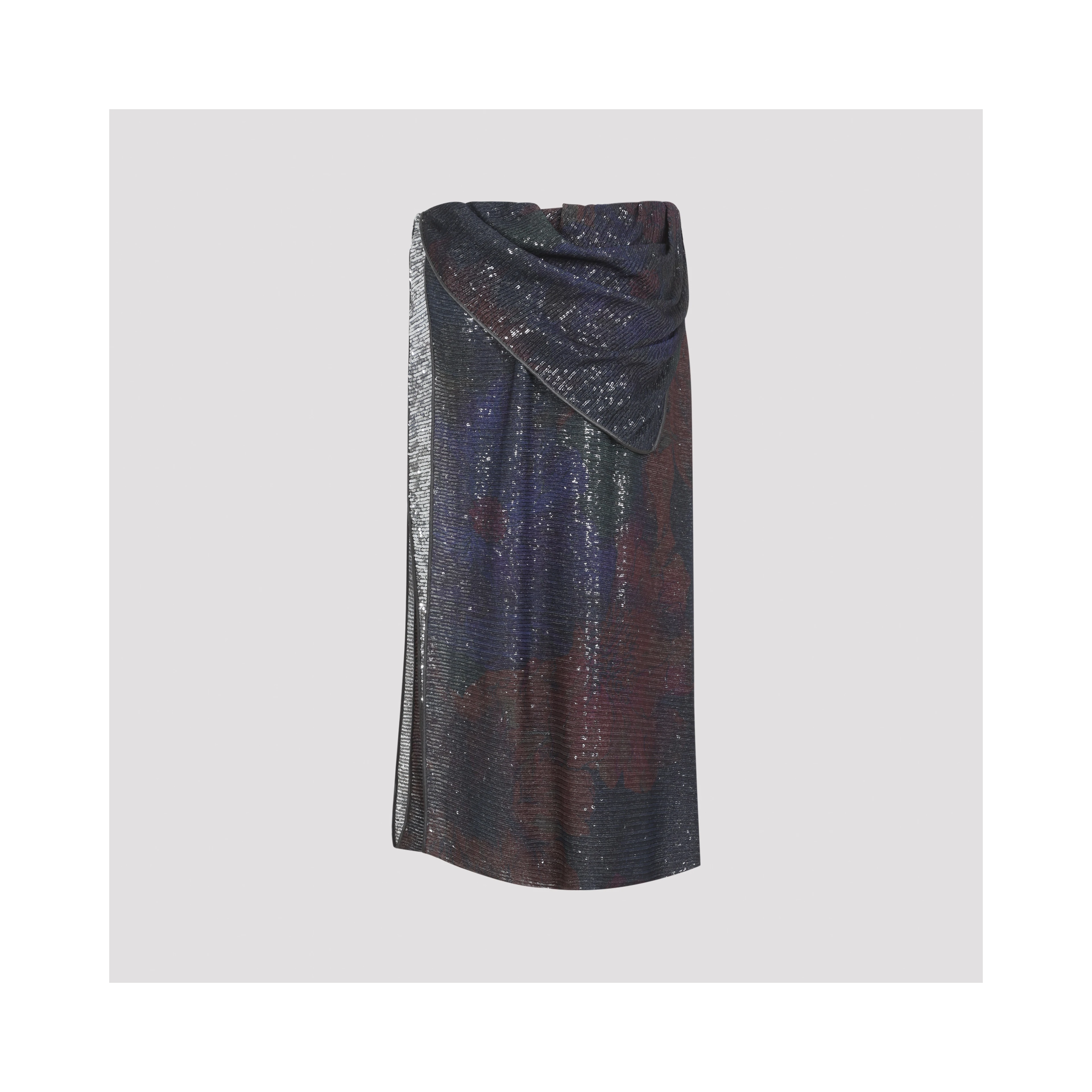 Maison Margiela Sequins Draped Maxi Skirt
