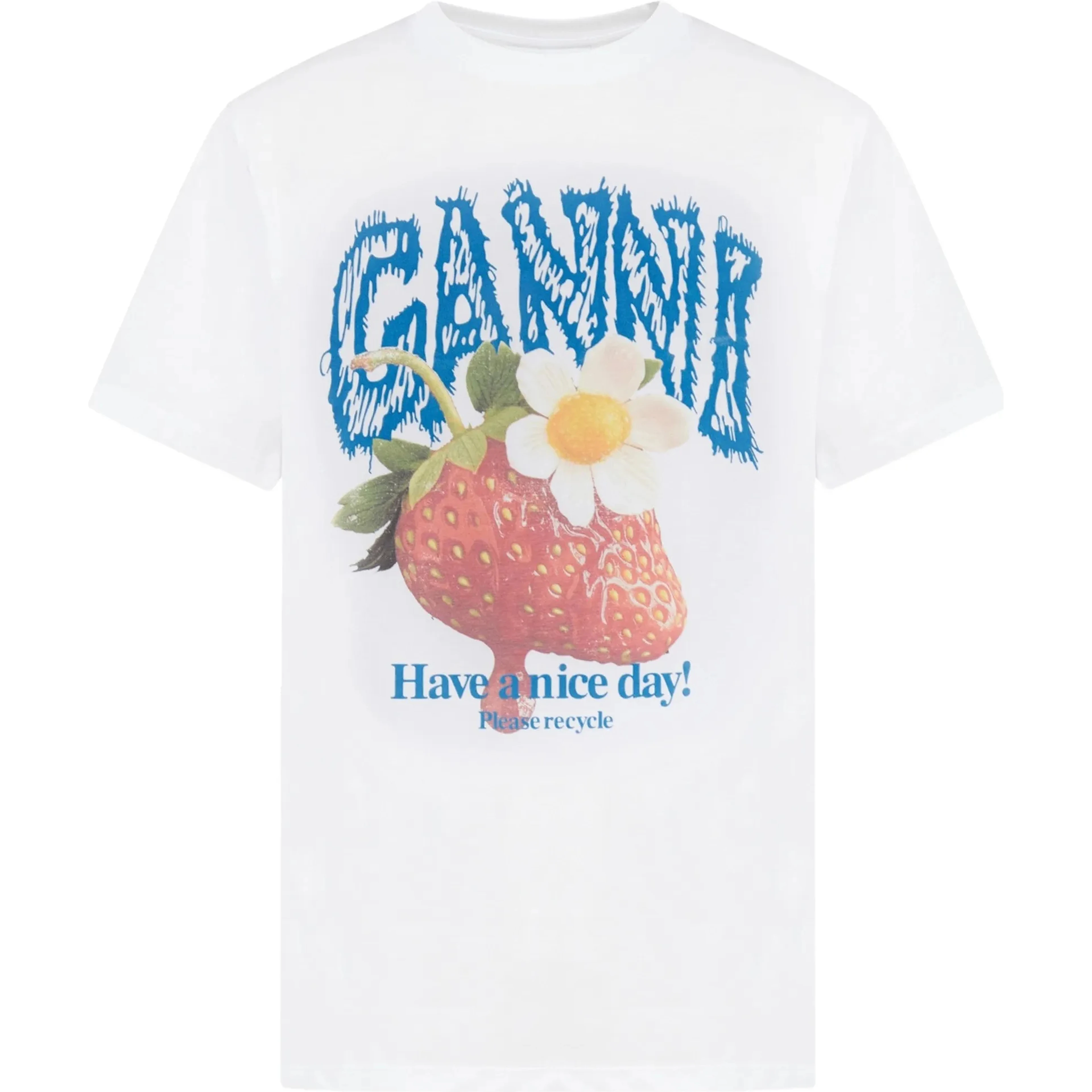 GANNI T-shirts and Polos Bright white