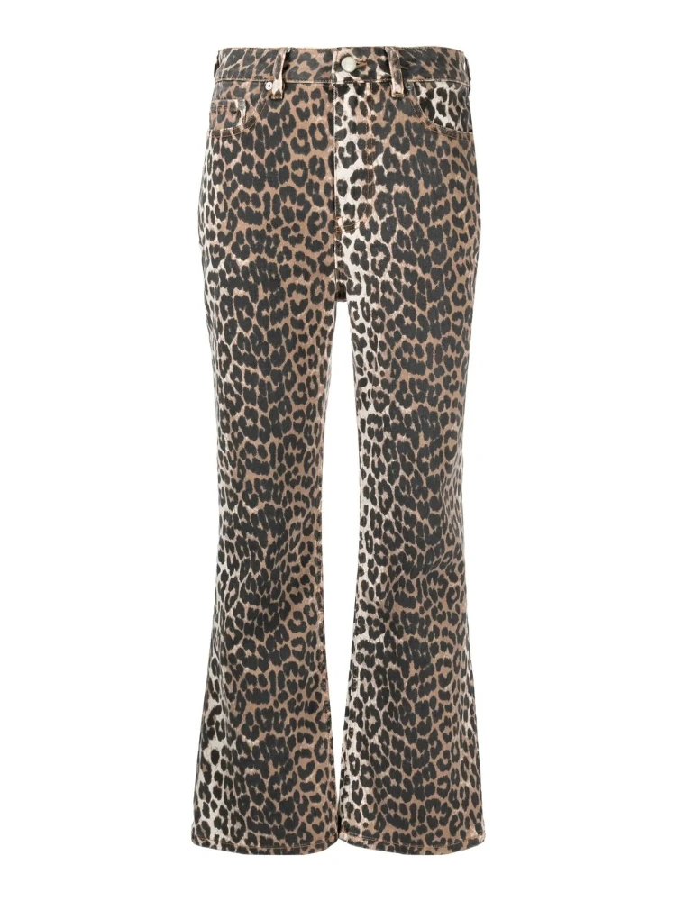 GANNI Trousers Leopard