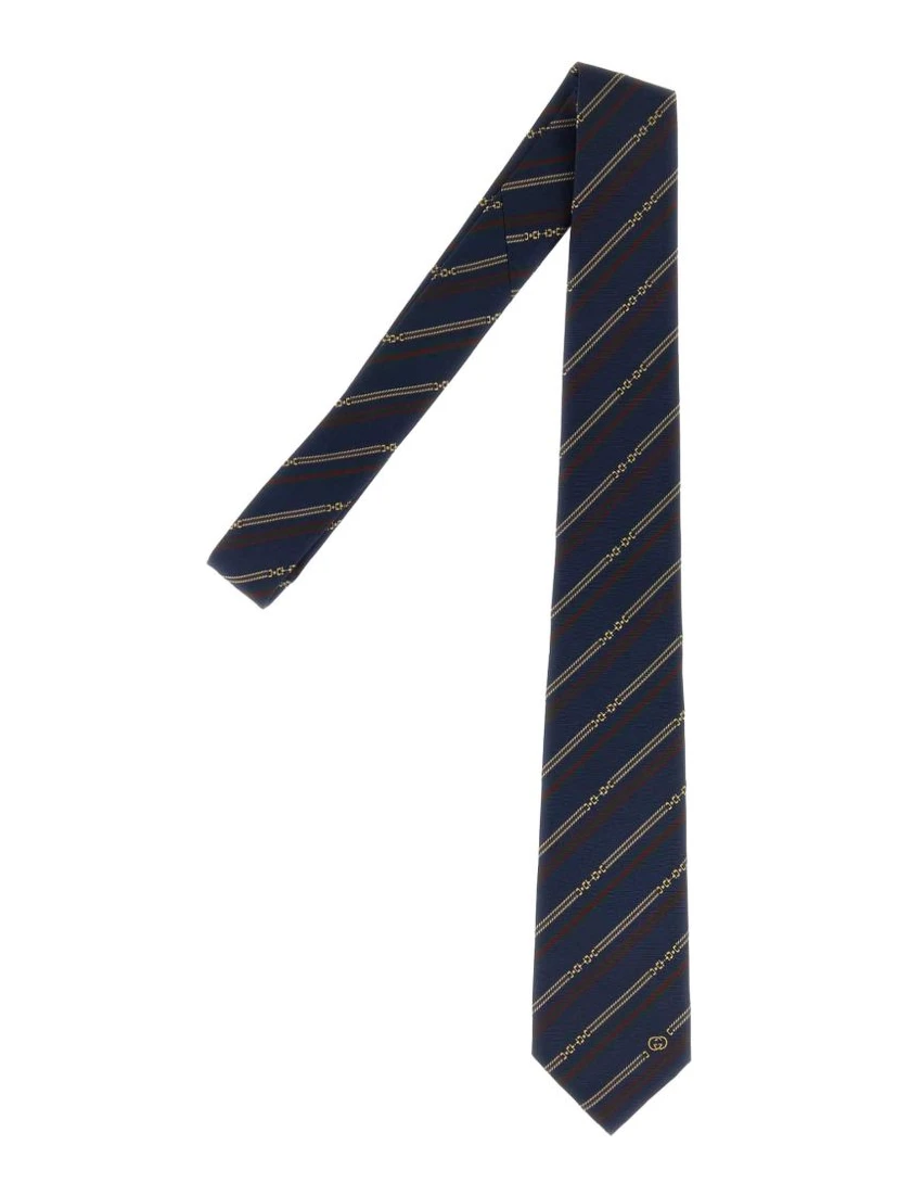 Gucci Ties Navy Blue/ Red