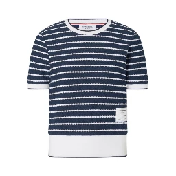 Thom Browne T-shirts and Polos Navy Blue/ White