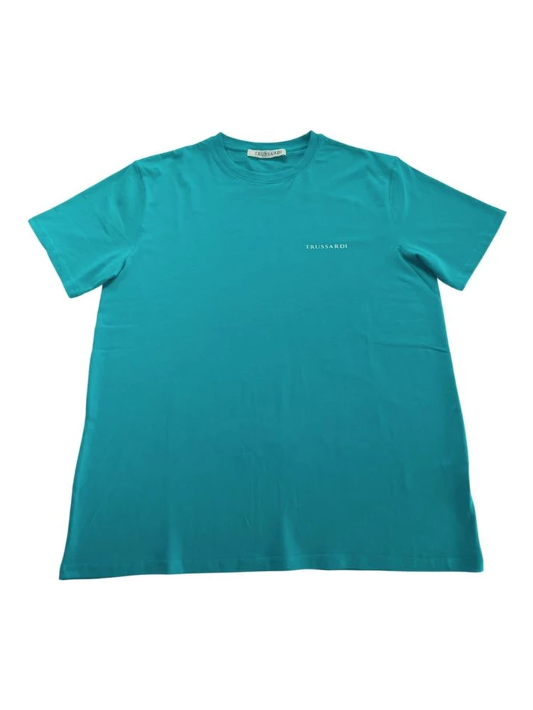 Light Blue Cotton Men T-Shirt