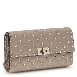 Beige Calf Leather Bos Taurus Shoulder Bag