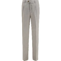 Gray Linen Casual Pants