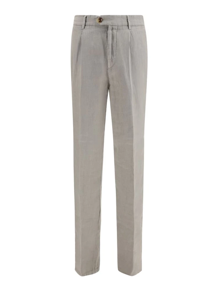 Gray Linen Casual Pants