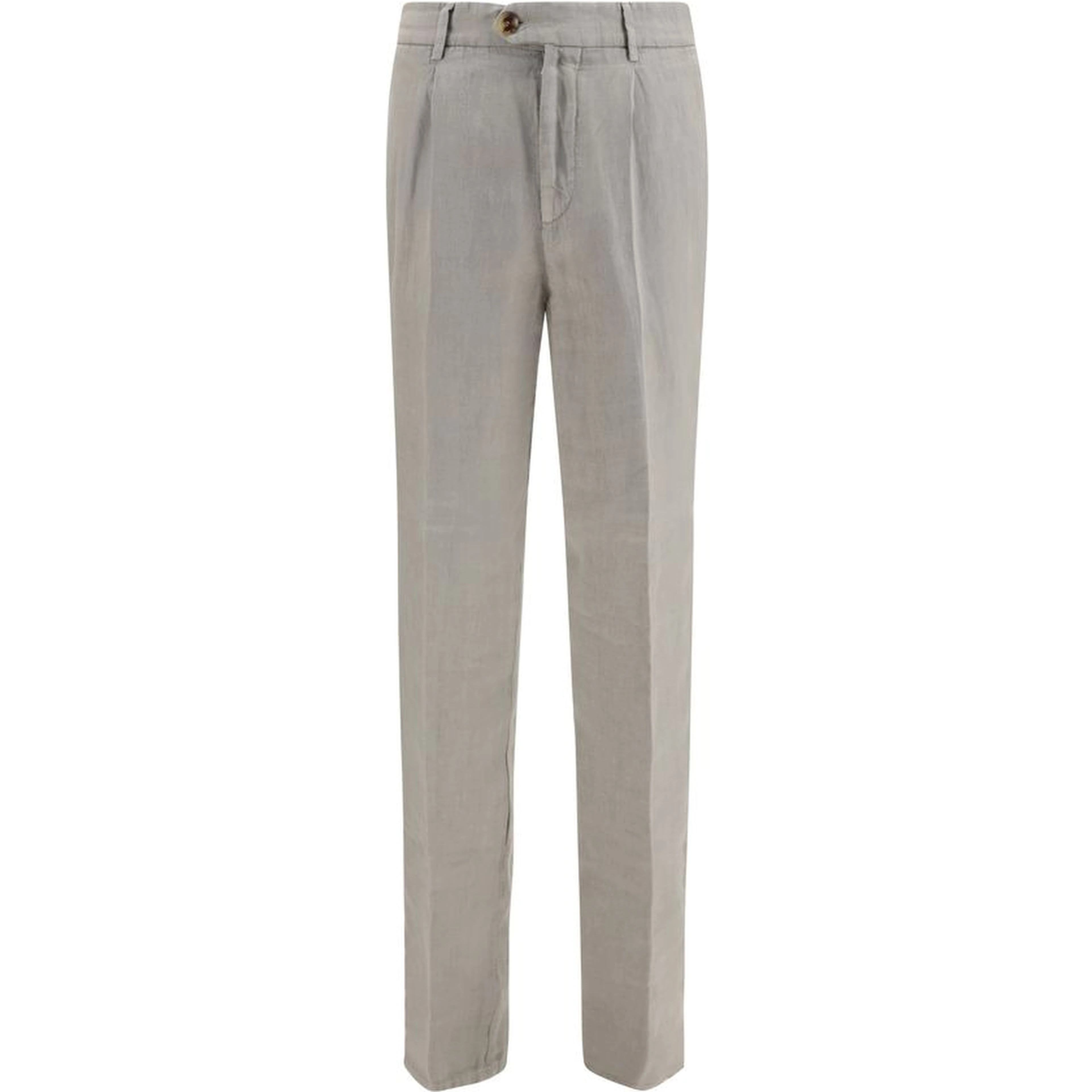 Gray Linen Casual Pants