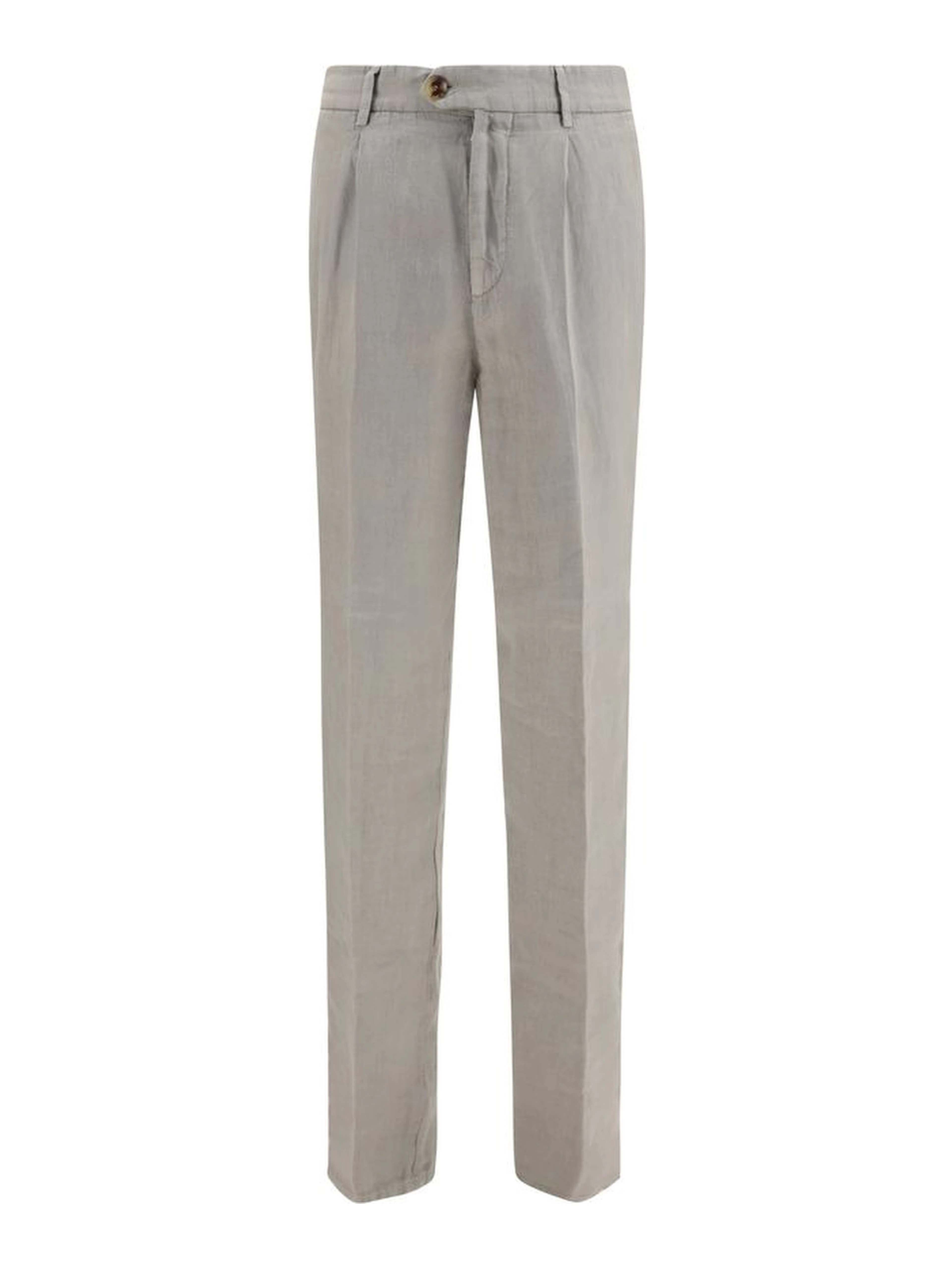 Gray Linen Casual Pants