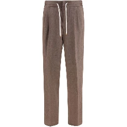 Brown Linen Casual Pants