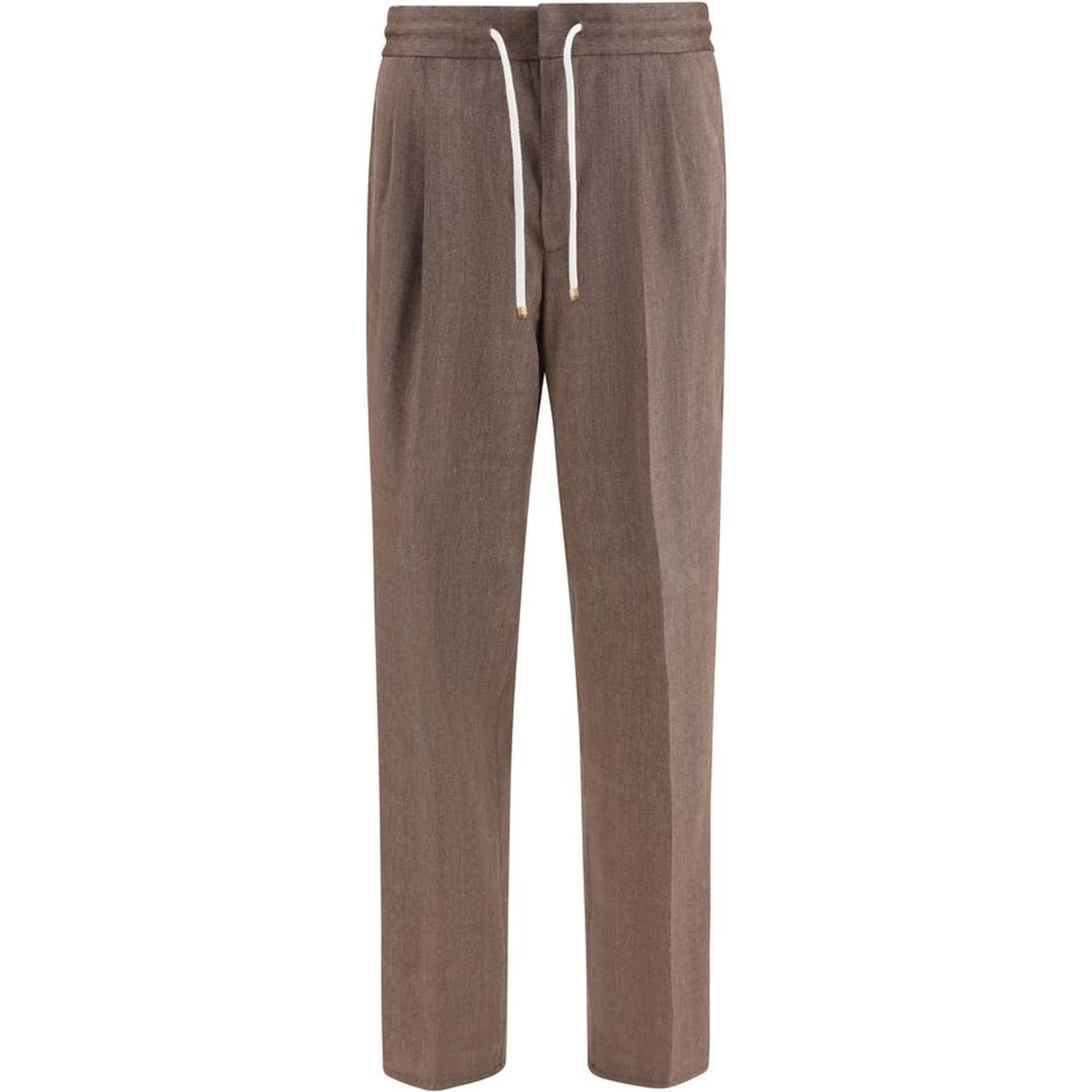 Brown Linen Casual Pants
