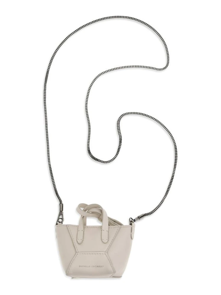 Beige Calf Leather Bos Taurus Shoulder Bag