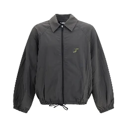 Gray Polyamide Full-Length Jacket