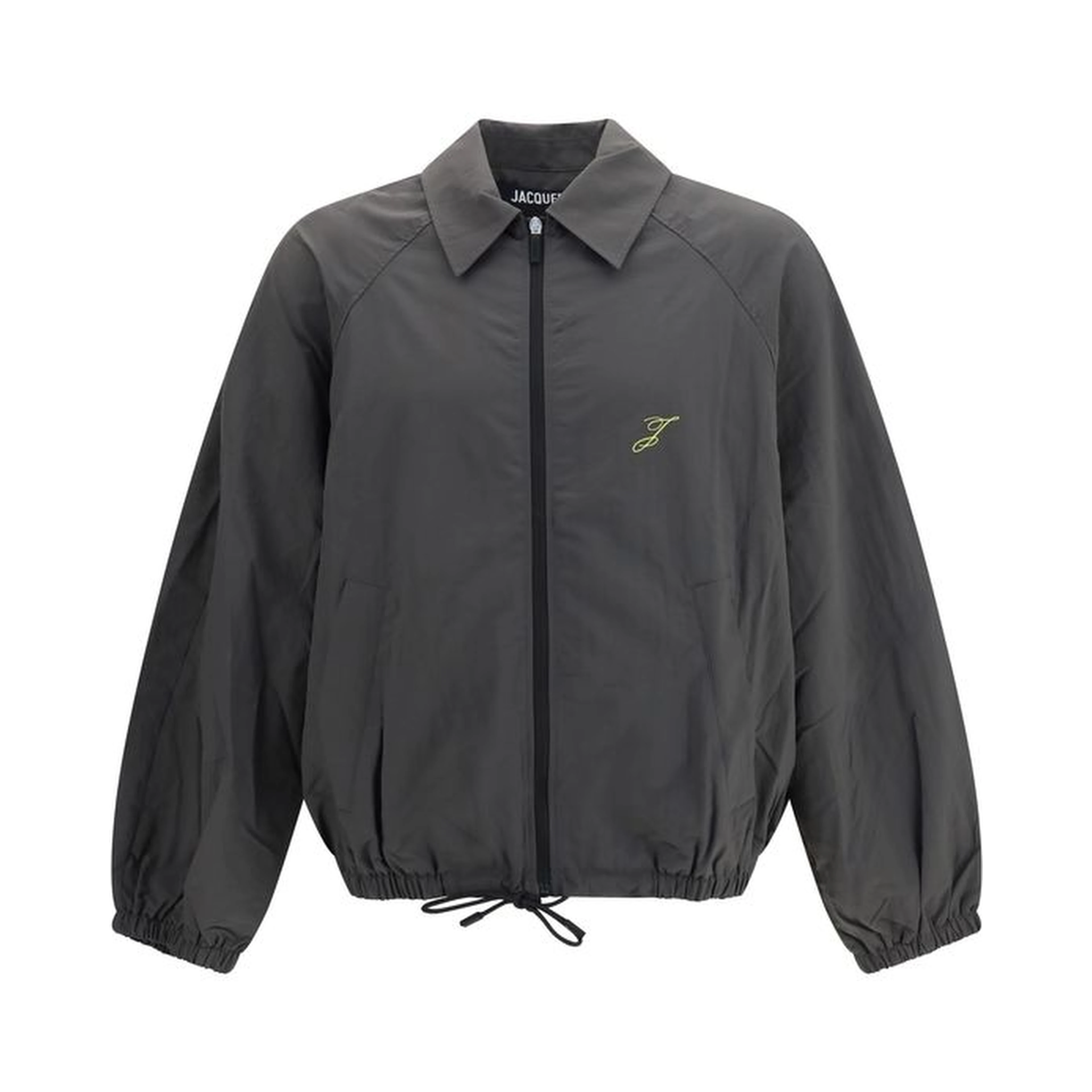 Gray Polyamide Full-Length Jacket