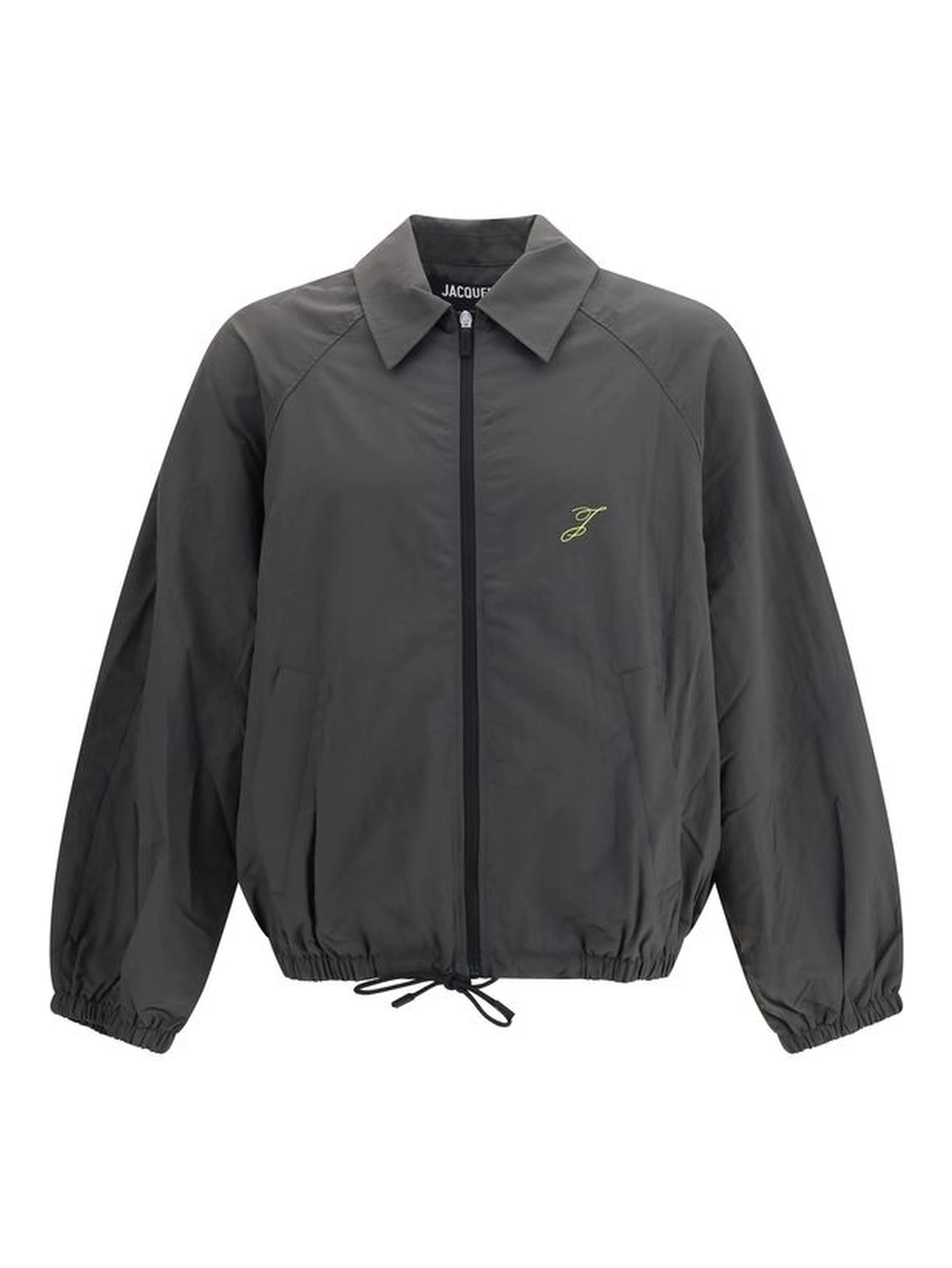 Gray Polyamide Full-Length Jacket