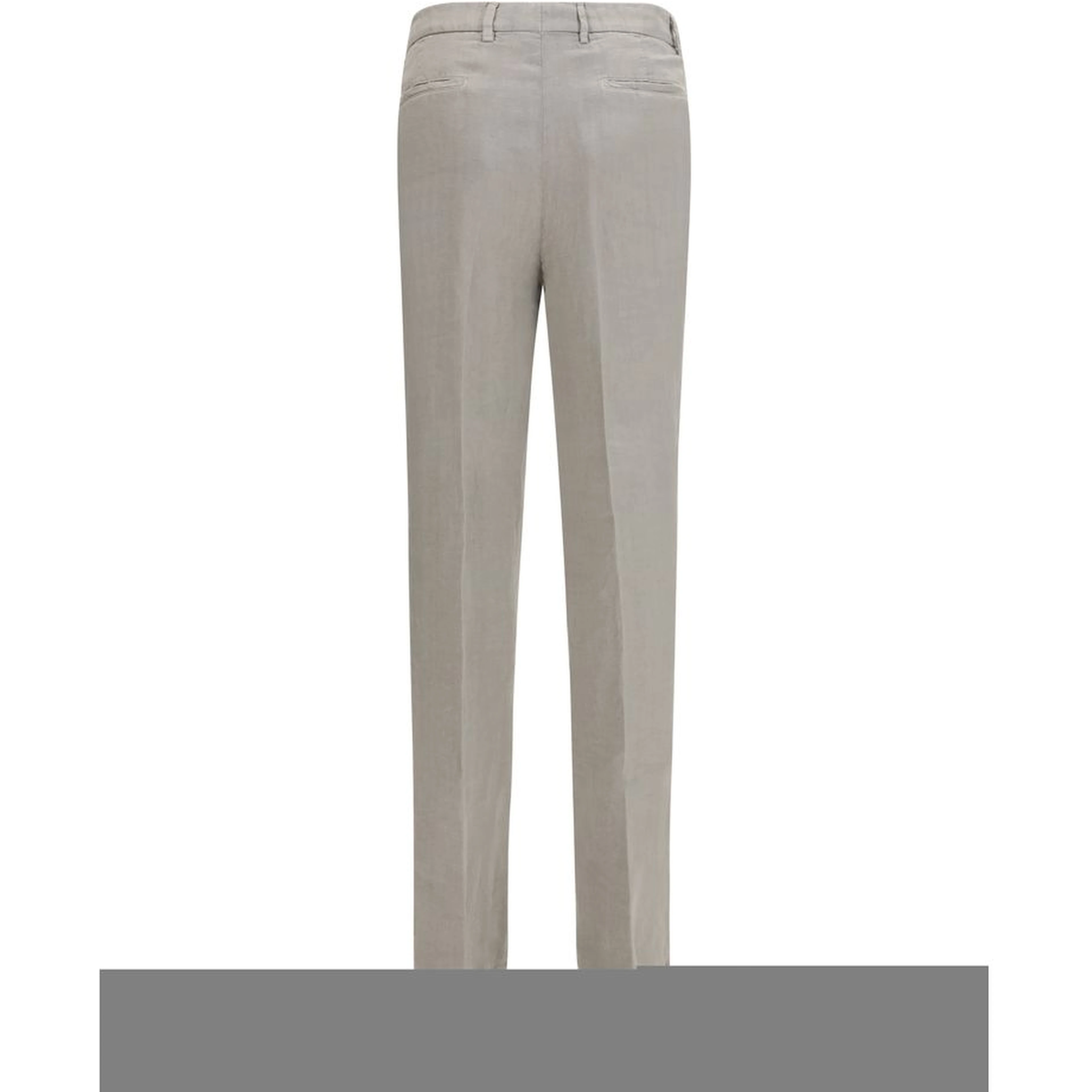 Gray Linen Casual Pants