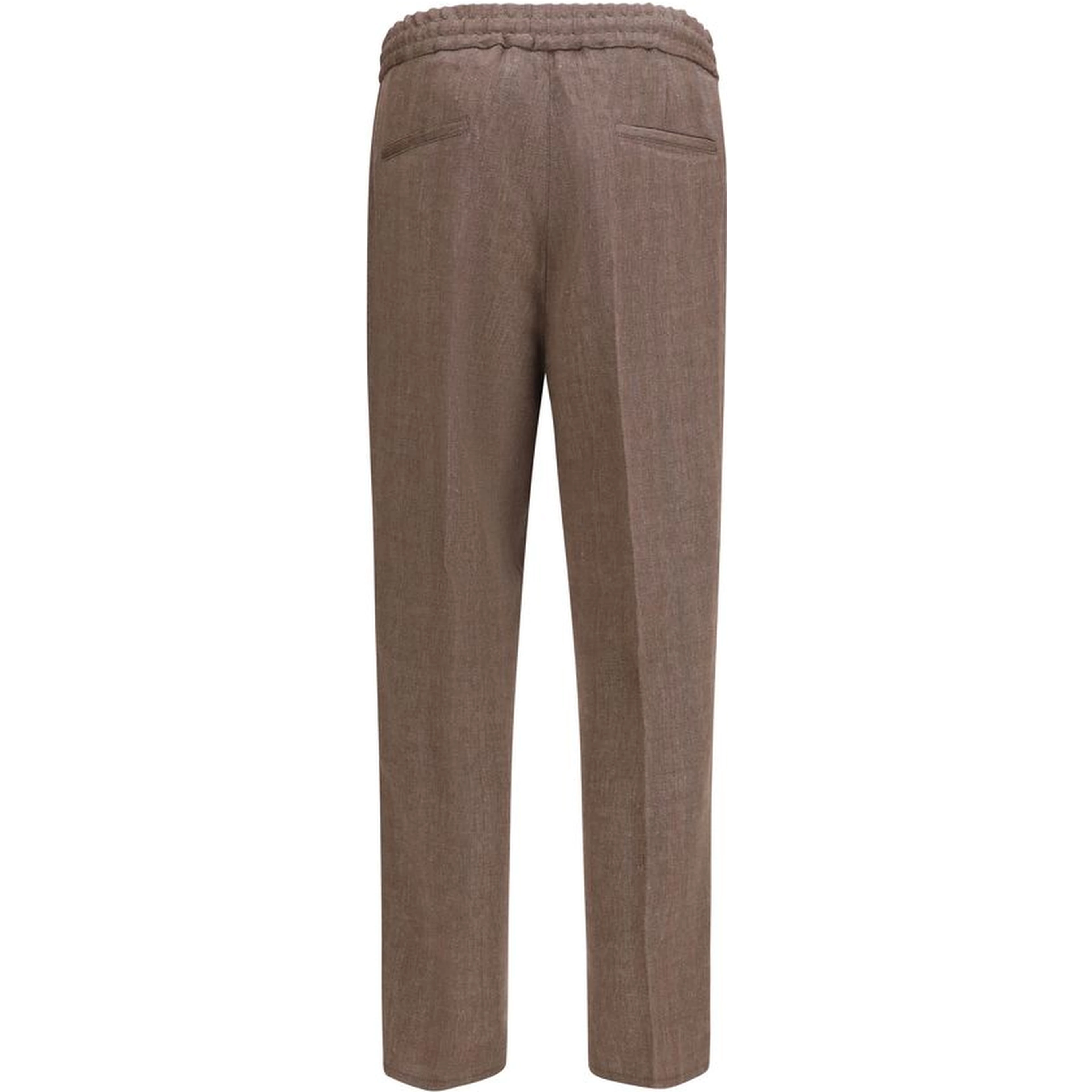 Brown Linen Casual Pants