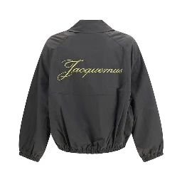 Gray Polyamide Full-Length Jacket