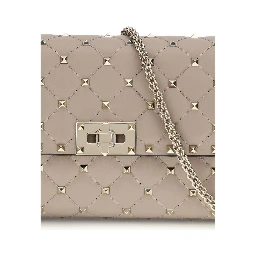 Beige Calf Leather Bos Taurus Shoulder Bag