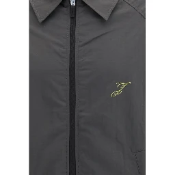 Gray Polyamide Full-Length Jacket
