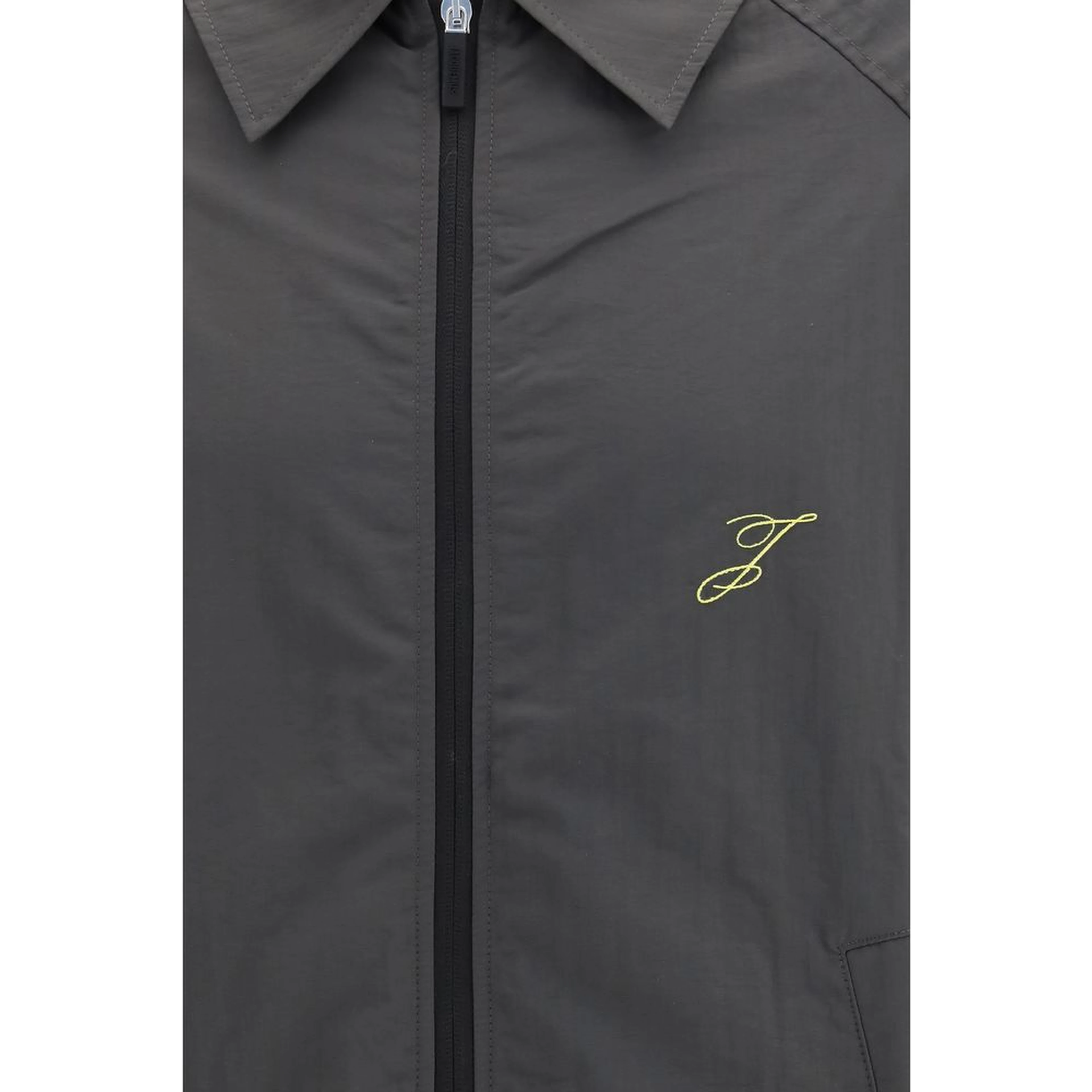 Gray Polyamide Full-Length Jacket