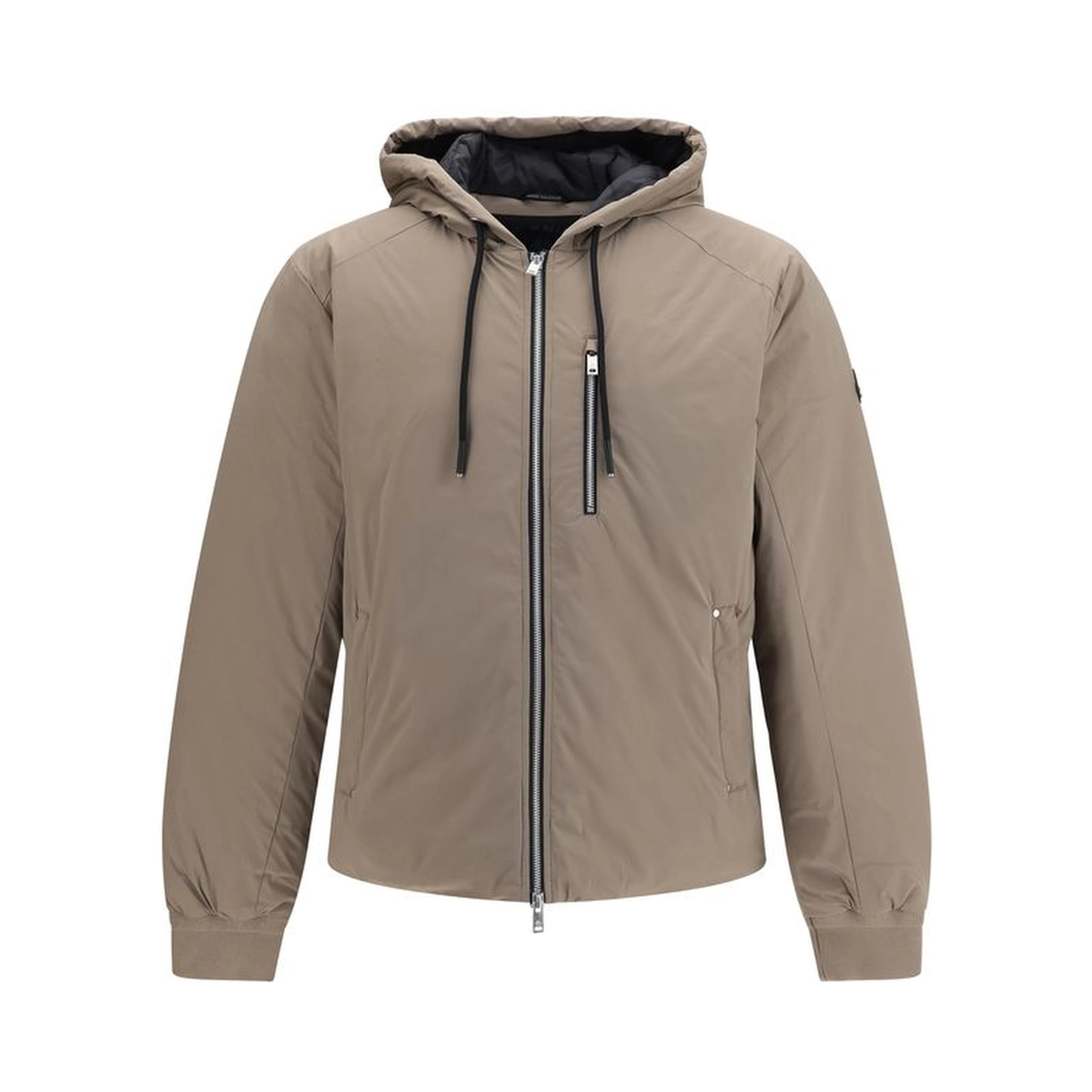 Beige Nylon Full-Length Jacket