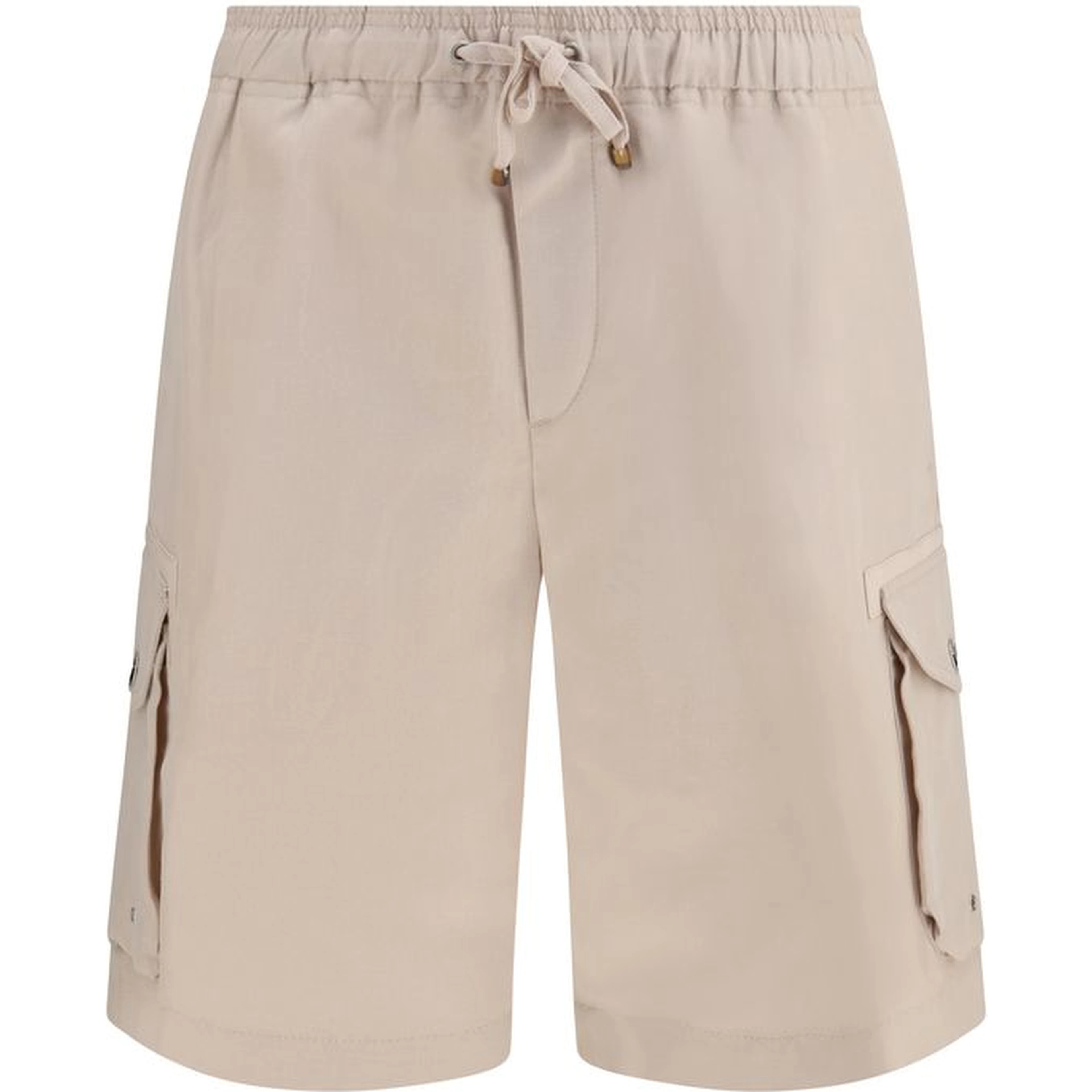 Beige Linen Bermuda Shorts